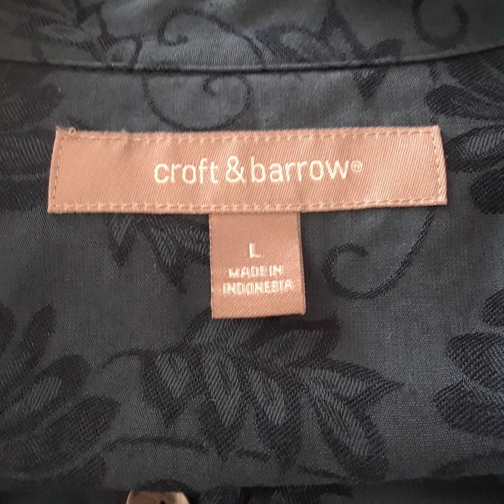 Croft & Barrow Blue Long Sleeved V Neck Shirt - Picture 11 of 15